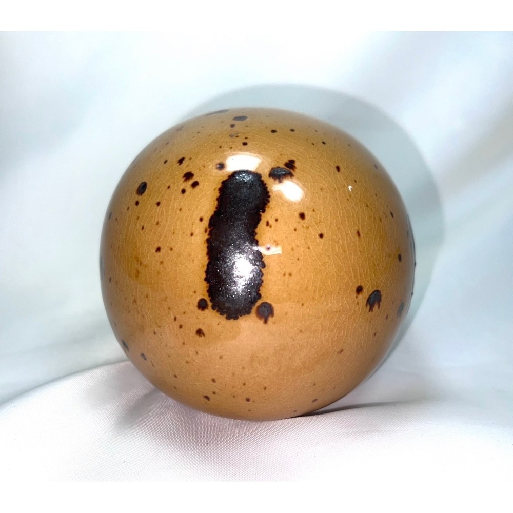 Better Homes and Gardens Ceramic Decorative Sphere Tan Brown Speckled Orb 4in - Picture 8 of 11